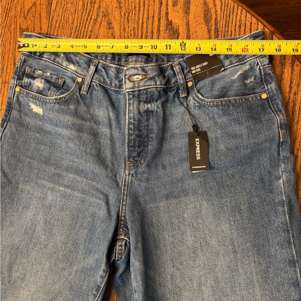 NWT Express Women’s 90’s ankle boot midrise jeans 12R - Picture 5 of 11